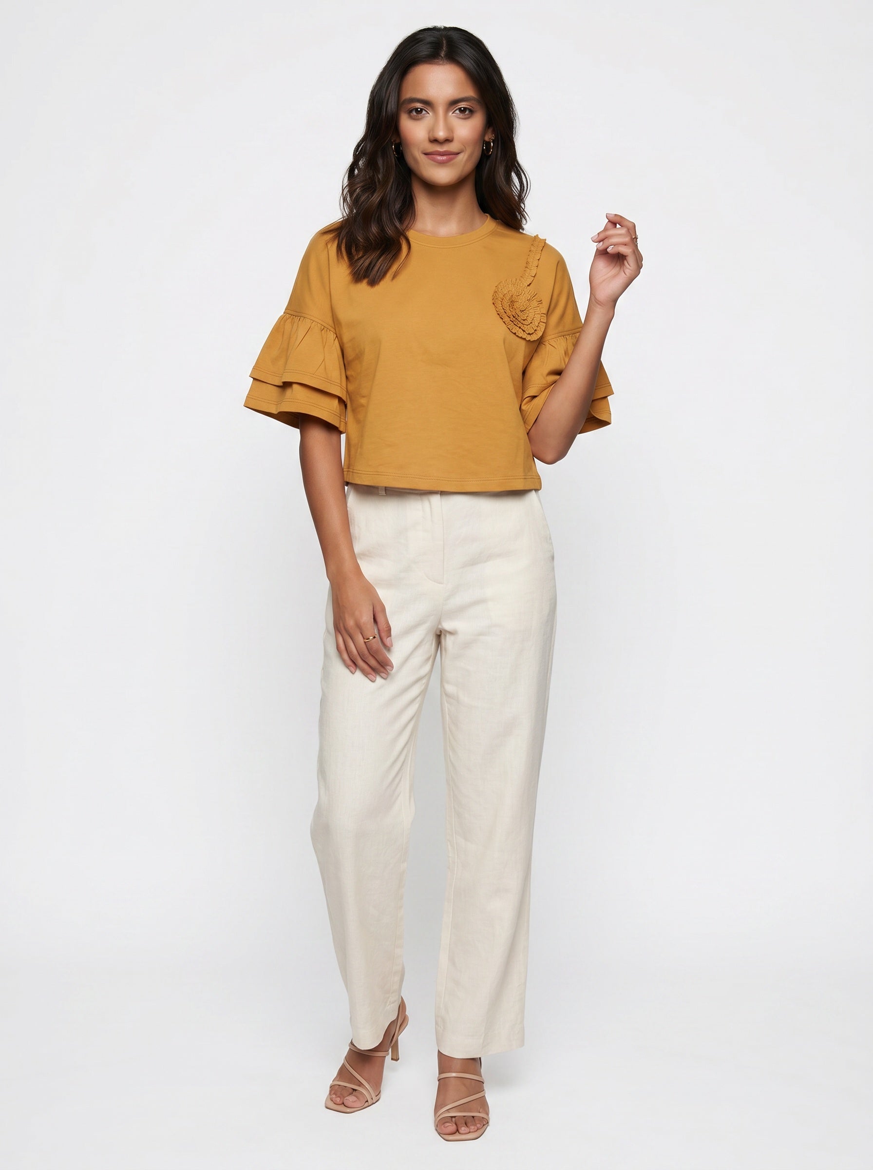 Briar Tee | Mustard Rosette Corsage