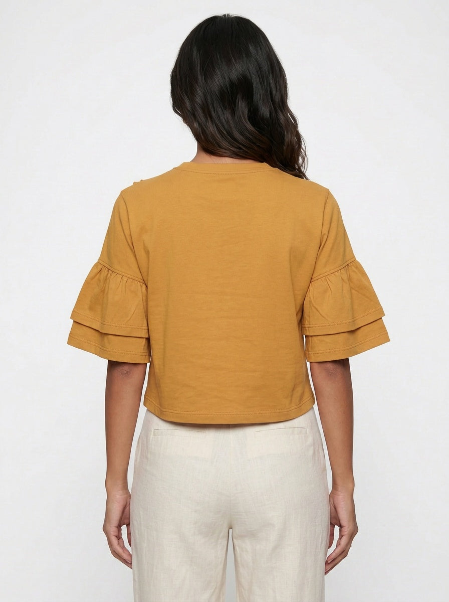 Briar Tee | Mustard Rosette Corsage